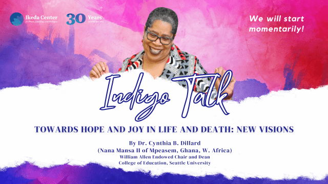 Indigo Talk welcome slide for Cynthia Dillard