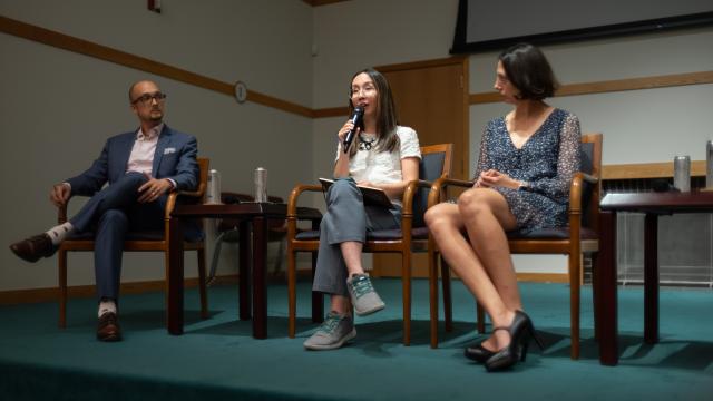 Anna Ikeda speaking at the 2025 Ikeda Forum