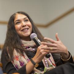 Elora Chowdhury speaking at the 2018 Ikeda Forum