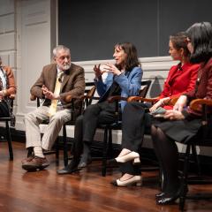 Panelists at the 2025 Educating for Peace Event at Askwith Hall