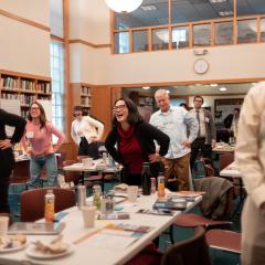 Stretching at the 2025 Educating for Peace Conference
