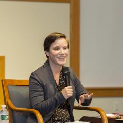 Dr. Karen Ross of UMass Boston speaking at the 2022 Ikeda Forum
