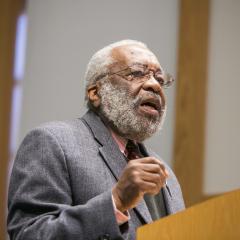 Dr. Vincent Harding speaking at the Ikeda Forum