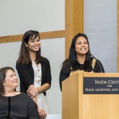 Nandini Choudhury and Prachi Jain present at 2019 Ikeda Forum