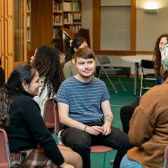 ICYC members in dialogue at the Ikeda Center