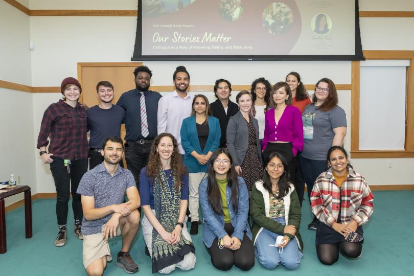 2022 Ikeda Forum speakers Shirley Tang and Karen Ross with youth facilitators