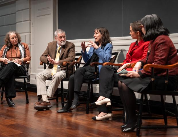 Panelists at the 2025 Educating for Peace Event at Askwith Hall