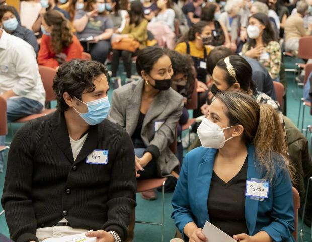 Participants in discussion at the 2022 Ikeda Forum