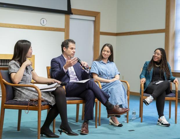 Speakers participating in panel discussion at 2024 Ikeda Forum