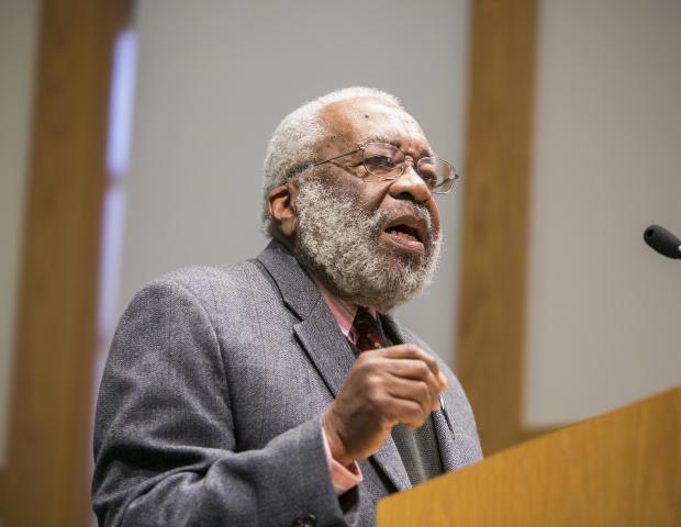 Dr. Vincent Harding speaking at the Ikeda Forum