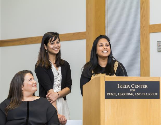 Nandini Choudhury and Prachi Jain present at 2019 Ikeda Forum