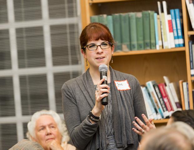 Participant sharing reflection at Ikeda Forum 