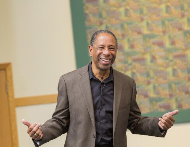 Dr. Ceasar McDowell speaking at the 2016 Ikeda Forum