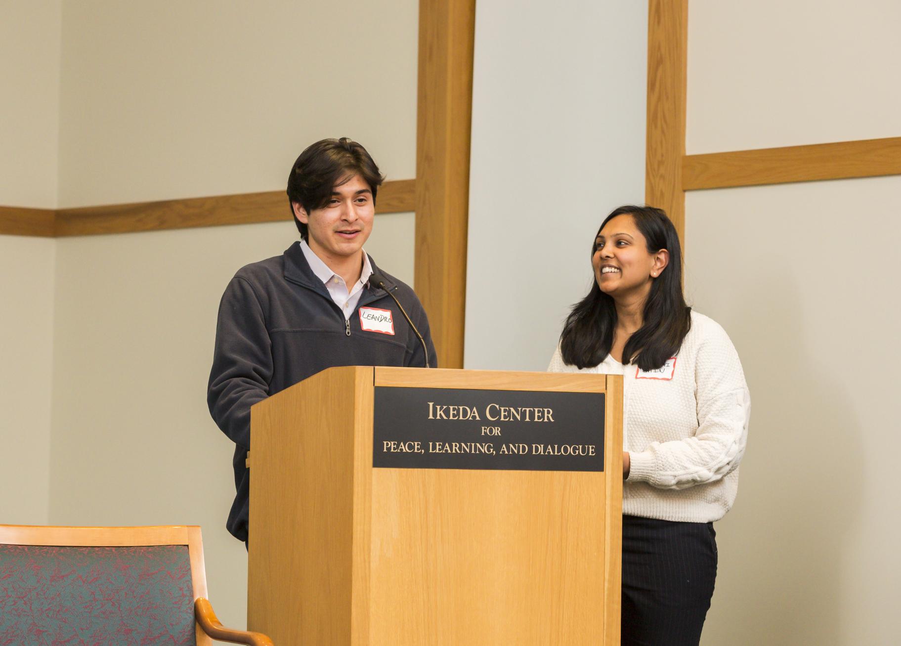 Former Youth Committee Members Leandro Molina and Prachi Jain