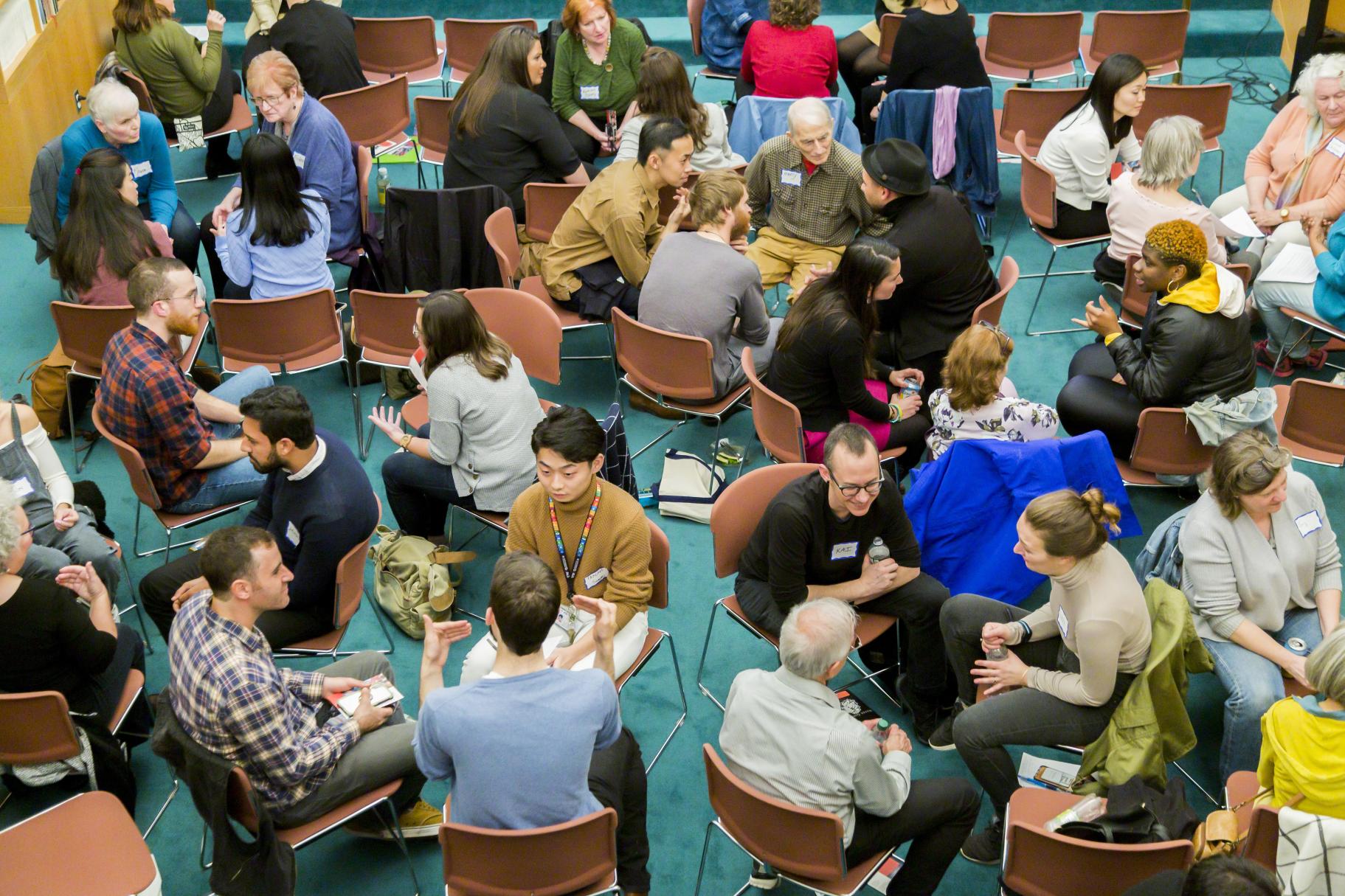 Breakout group during 2019 Ikeda Forum taken from the mezzanine