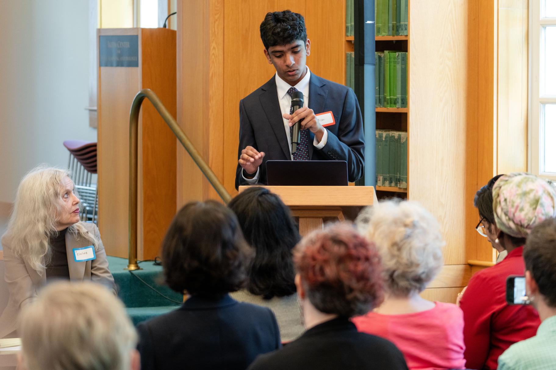 Rishi Gurudevan speaking at the May 2024 Nuclear Disarmament Forum