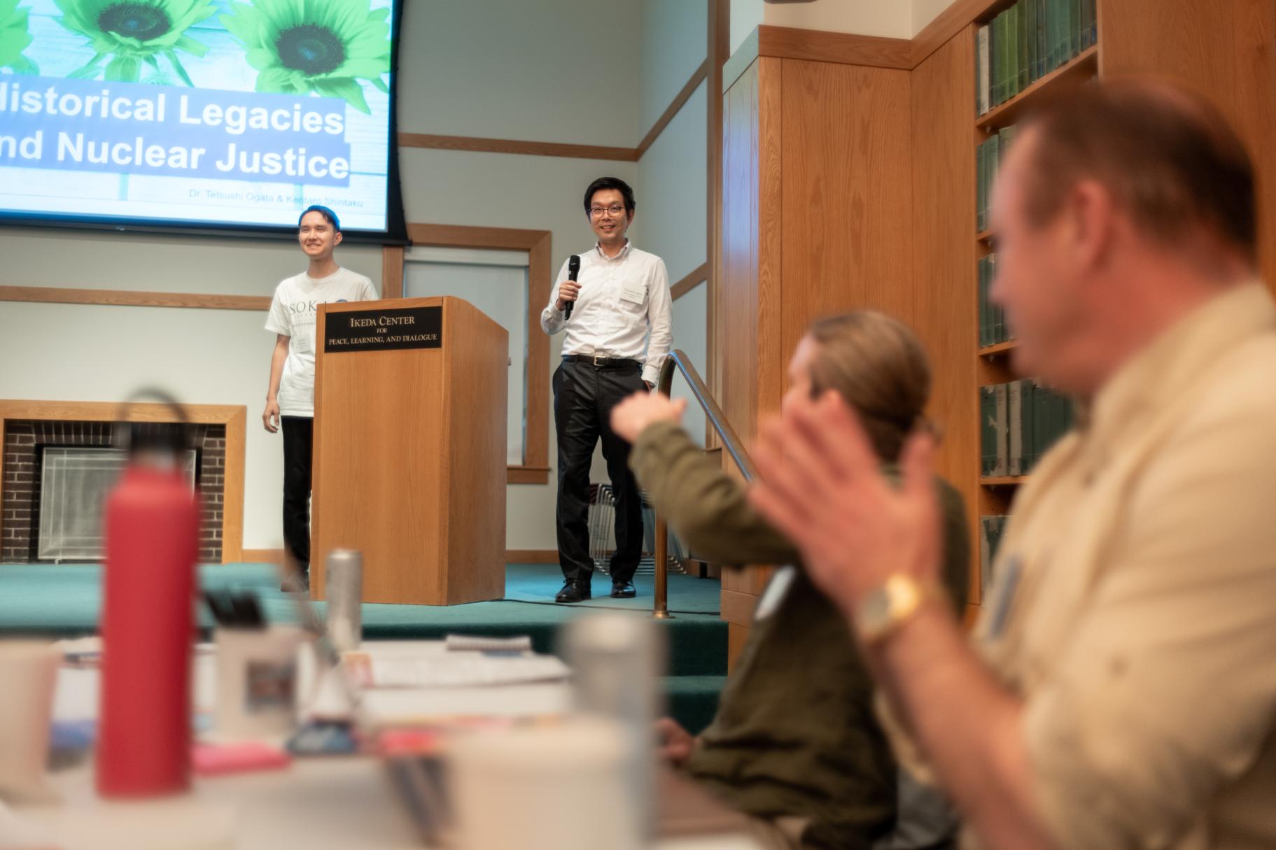Tetsushi Ogata and Kentaro Shintaku at 2025 Educating for Peace Conference