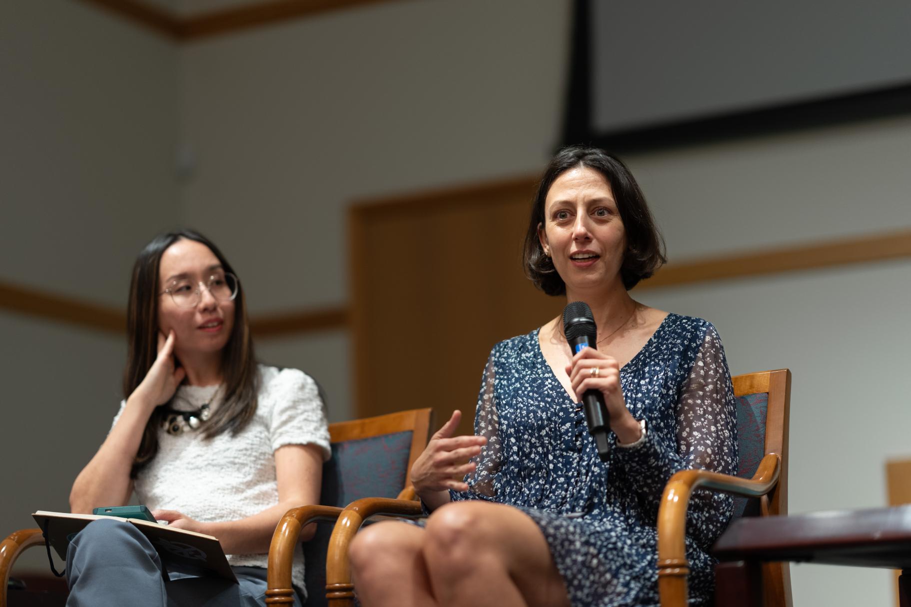 Dr. Nadya Hajj speaking at the 2025 Ikeda Forum