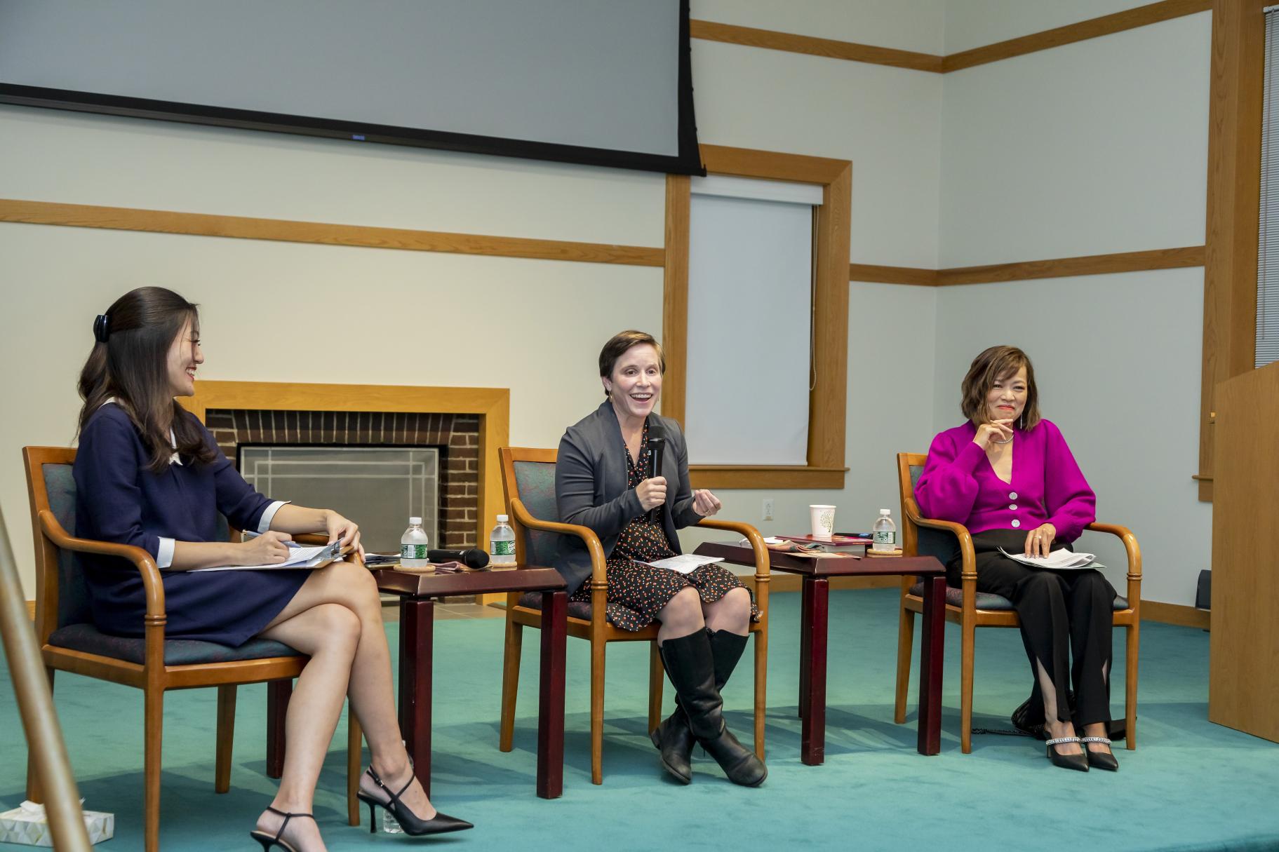 Lillian I, Karen Ross, and Shirley Tang at the 2022 Ikeda Forum 