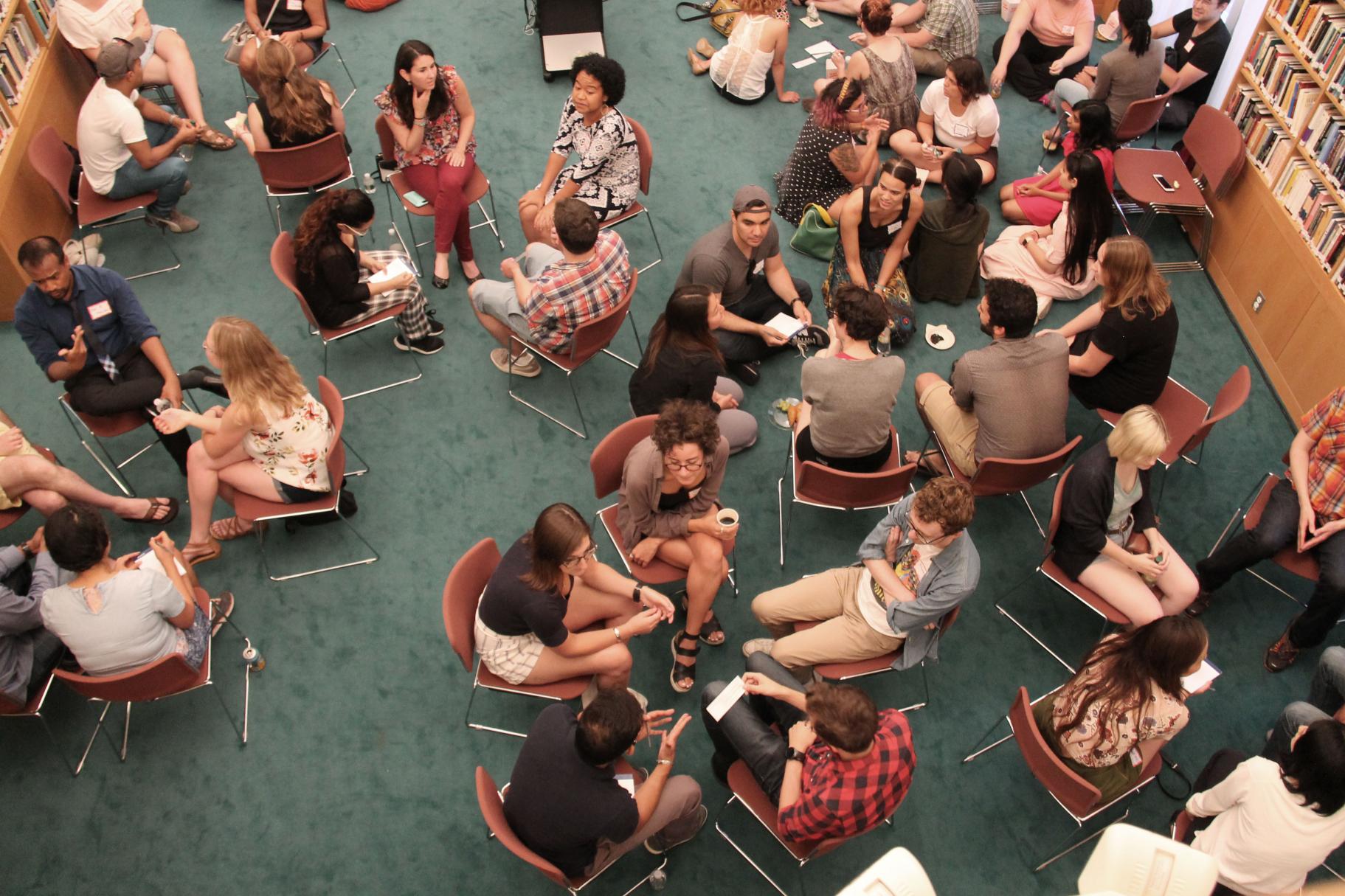 Breakout groups during Dialogue Nights on breaking gender stereotypes