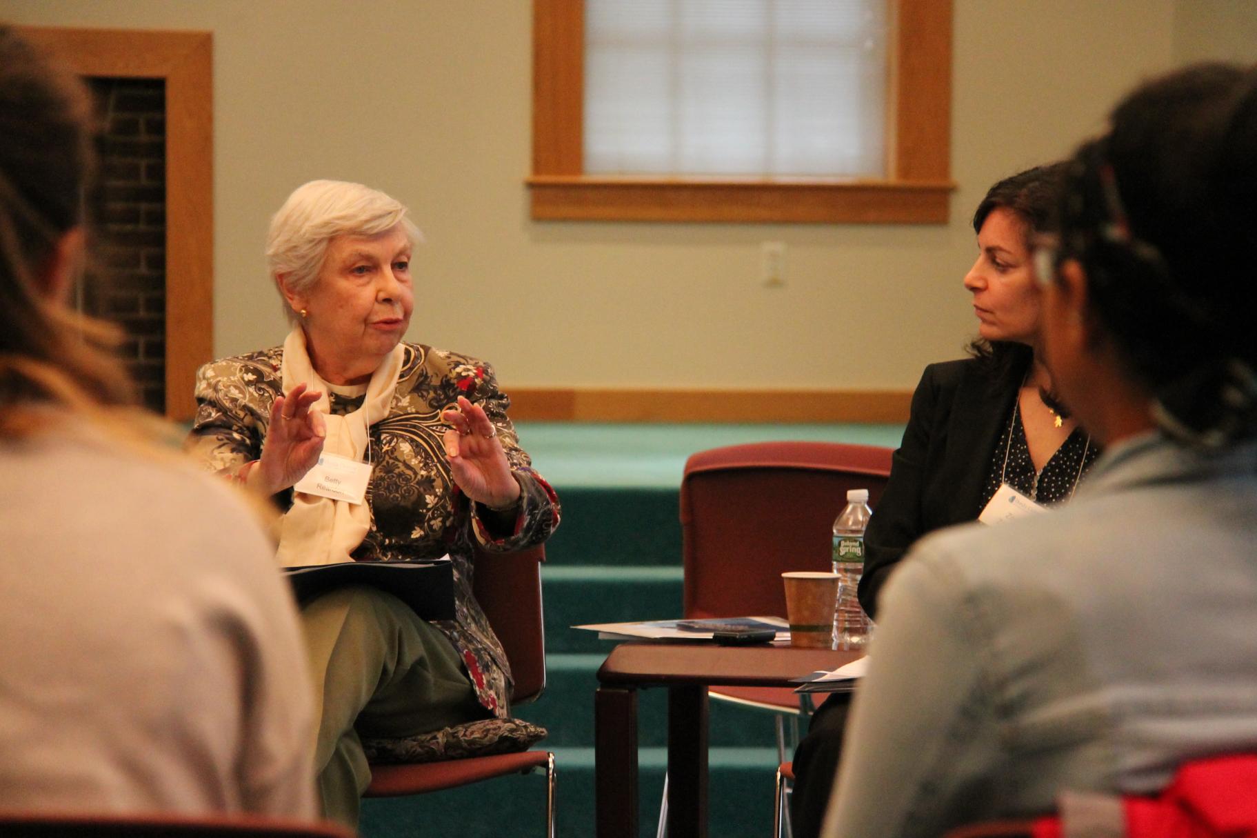 Betty Reardon speaks at the Student Peace Seminar