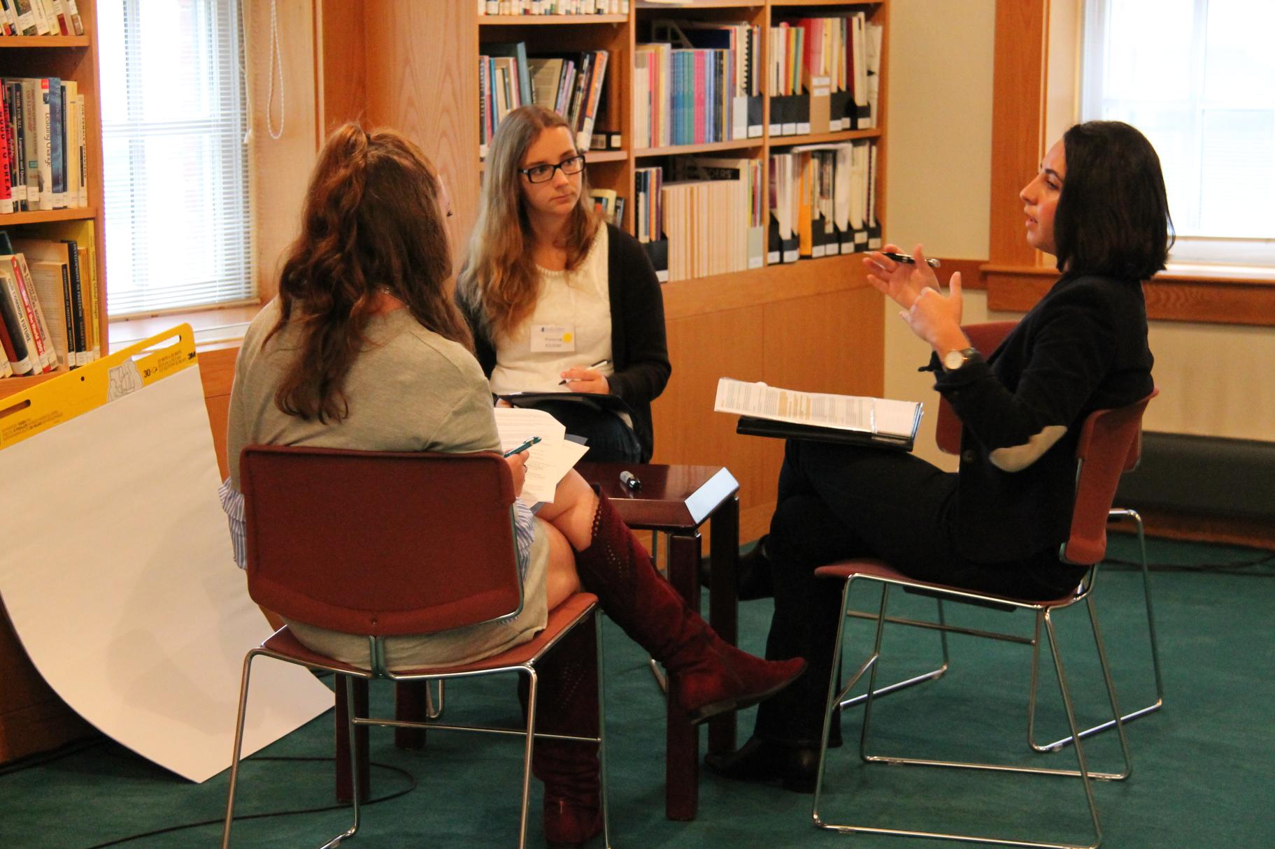 Breakout group during the Student Peace Seminar