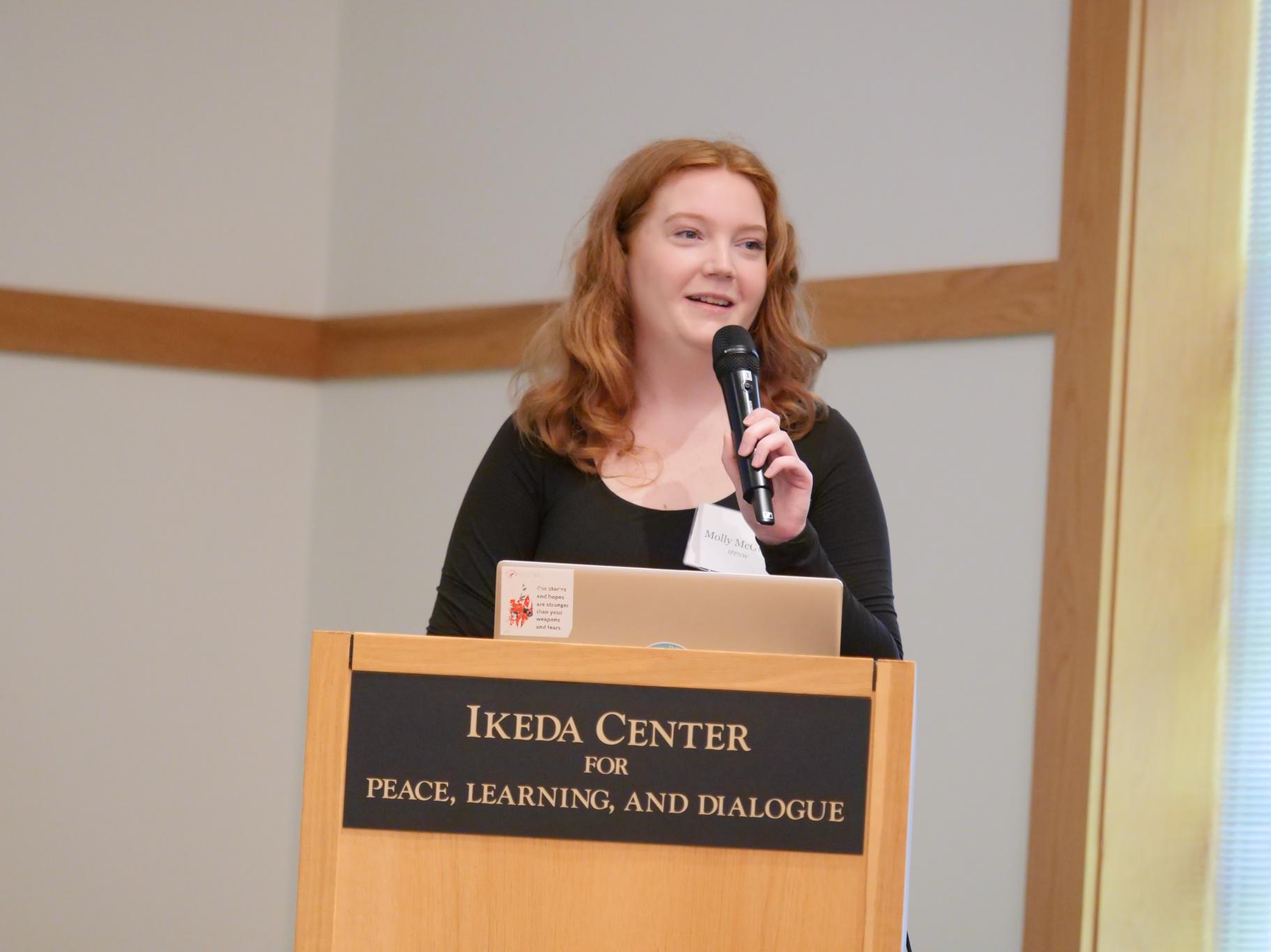 Molly McGinty at the 2025 Educating for Peace Conference