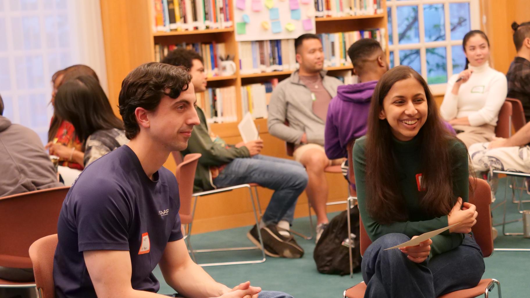 Small group discussion at May 2026 Dialogue Nights