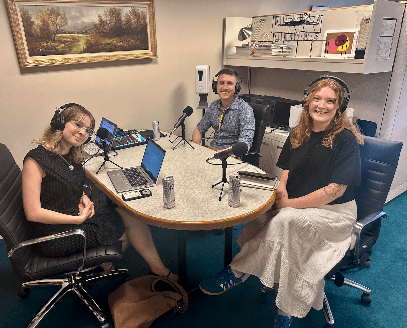 Becca Joe and Molly in the Dialogue Studio
